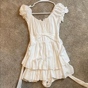 Altar'd State White Ruffled Chemise
